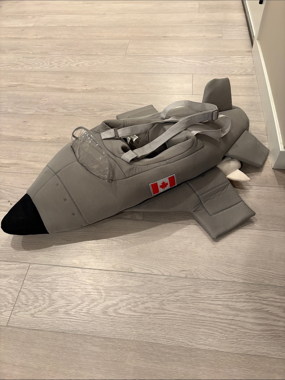 Kids Grey Airplane Costume with Canadian Flag